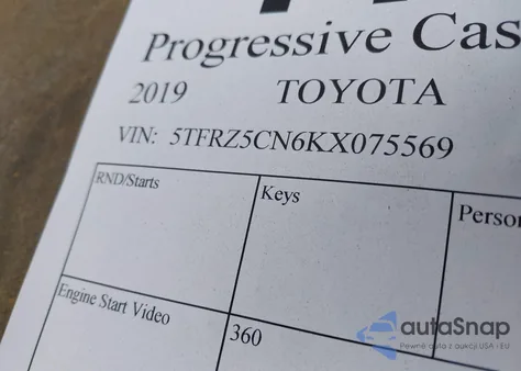 2019 Toyota Tacoma Sr V6 из США, поврежденный, VIN 5TFRZ5CN6KX075569